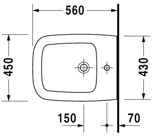 Биде подвесное Duravit Esplanade 560х450 мм белое 2265100000
