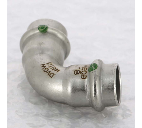 Отвод пресс 90° Viega Sanpress Inox нержавеющая сталь 18 мм 435646