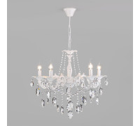 Классическая подвесная люстра 10108/5 белый/прозрачный хрусталь Strotskis
