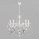 Классическая подвесная люстра 10108/5 белый/прозрачный хрусталь Strotskis