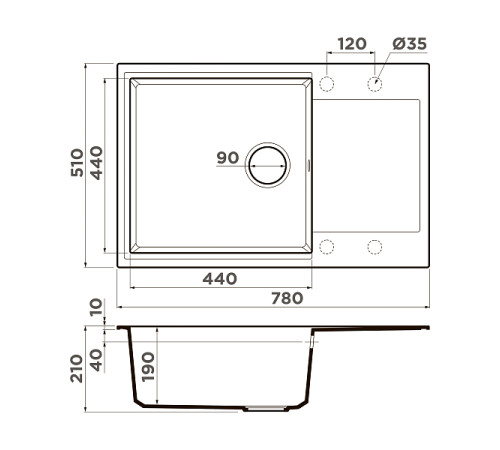 Кухонная мойка Omoikiri Daisen 78-LB-BE Artgranit 78x51 см ваниль 4993686