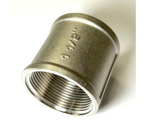Муфта резьбовая LD Pride DN40 1 1/2 дюйма ВР-ВР никелированная латунь LD.67.502.40
