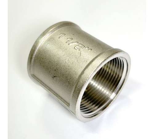 Муфта резьбовая LD Pride DN40 1 1/2 дюйма ВР-ВР никелированная латунь LD.67.502.40