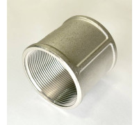 Муфта резьбовая LD Pride DN50 2 дюйма ВР-ВР никелированная латунь LD.67.502.50