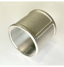 Муфта резьбовая LD Pride DN50 2 дюйма ВР-ВР никелированная латунь LD.67.502.50