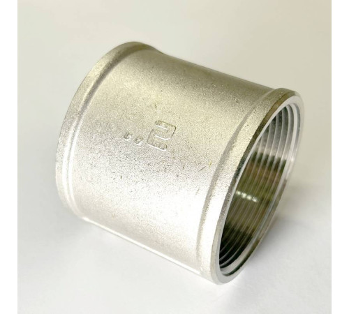 Муфта резьбовая LD Pride DN50 2 дюйма ВР-ВР никелированная латунь LD.67.502.50