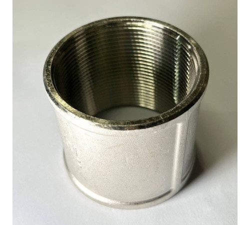 Муфта резьбовая LD Pride DN50 2 дюйма ВР-ВР никелированная латунь LD.67.502.50