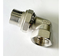 Сгон разъемный угловой американка LD Pride DN20 3/4 ВР/НР латунь никелированный LD.67.534.20