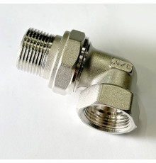 Сгон разъемный угловой американка LD Pride DN20 3/4 ВР/НР латунь никелированный LD.67.534.20