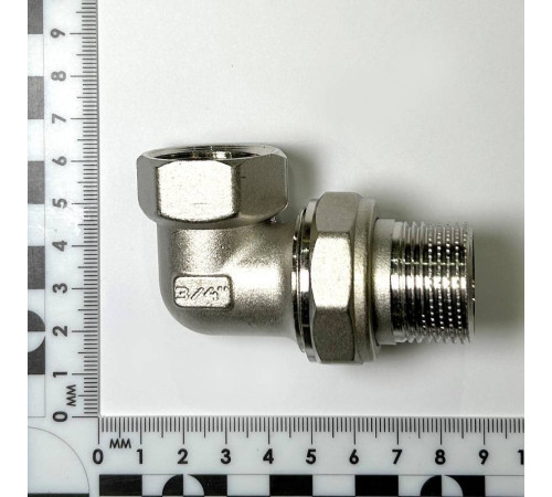 Сгон разъемный угловой американка LD Pride DN20 3/4 ВР/НР латунь никелированный LD.67.534.20