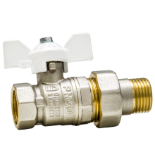 Кран шаровой латунный LD Pride 47.15.В-ГШ.Б Ду 15 Ру 40 вн-американка бабочка White 47.15.В-ГШ.Б