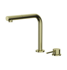 Смеситель для кухни Omoikiri Nara-S LG с выдвижным изливом светлое золото 4994485