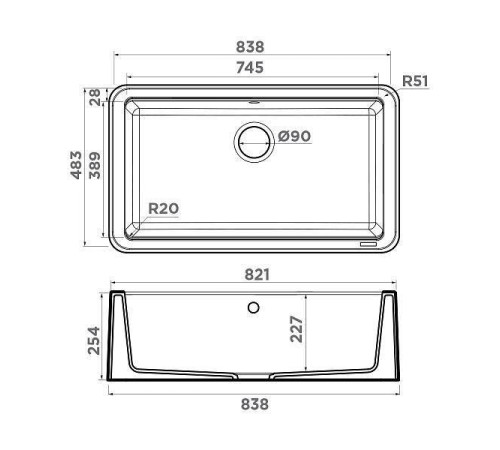 Кухонная мойка Omoikiri Tarento 83-BL 83.8x48.3 см черный 4993178