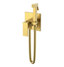 Гигиенический душ со смесителем Boheme Qubic матовое золото 477-MG