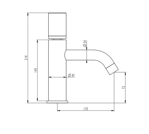 Смеситель для раковины Boheme Stick черный 121-BB