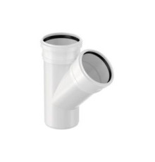 Тройник канализационный трехраструбный Uponor Decibel 110/110 мм 45° 1089599