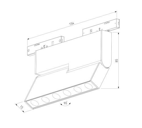 Mini Magnetic Трековый светильник 6W 3000K черный 85207/01