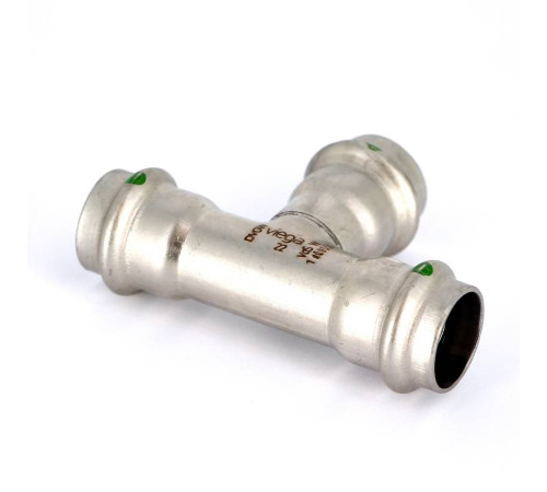 Тройник пресс Viega Sanpress Inox 22 мм нержавеющая сталь 435875