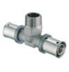 Тройник пресс FAR 32х3-1 НР-32х3 мм латунный 5913 3201