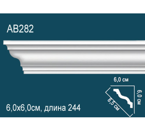Карниз потолочный Perfect AB282 полиуретановый 120x120x2000 мм AB282
