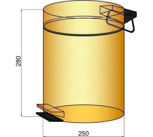 Ведро мусорное напольное Boheme Medici 25х25х28 см бронза 10630
