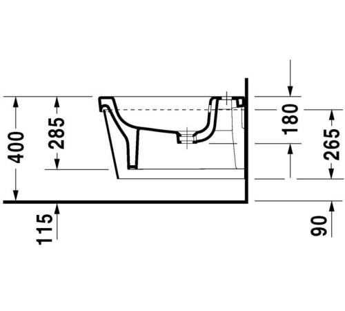Биде подвесное Duravit Esplanade 560х450 мм белое 2265100000