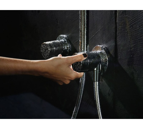 Запорный вентиль Keuco IXMO Pure с переключателем на 2 потребителя выводом для шланга и держателем лейки круглая розетка хром 59557 010201