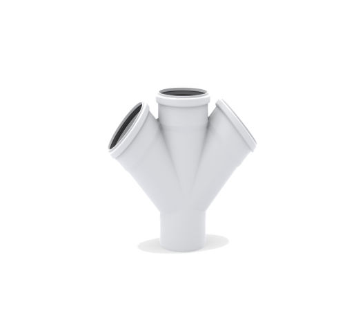 Крестовина одноплоскостная REHAU RAUPIANO PLUS 110x110x110 мм 45° 11249121