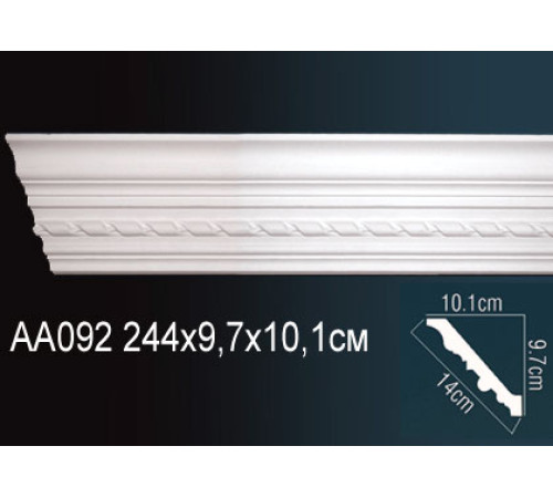 Карниз потолочный полиуретановый Perfect AA092 с рисунком 120x120x2400 мм AA092