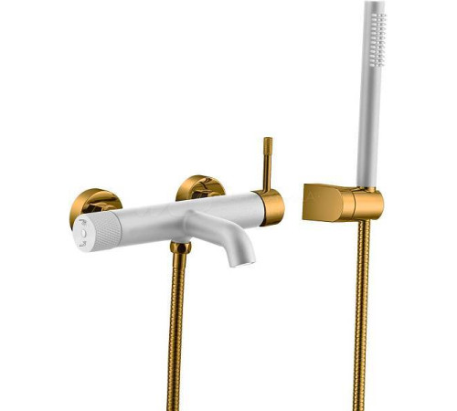 Смеситель для ванны Boheme Uno белый матовый / золото матовое 463-WG