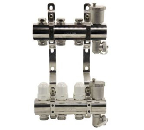 Блок коллекторный Kromwell EUROS 1 с термостатическими вставками и воздухоотводчиками 3 выхода 3/4 EK EU.ST6079350