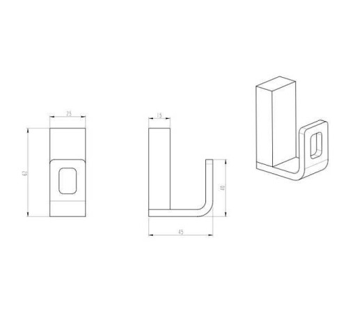 Крючок для ванной подвесной Boheme Q никель браш 10946-NB