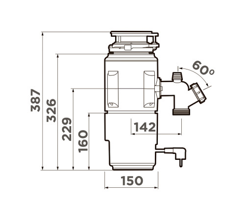 Измельчитель пищевых отходов Omoikiri Nagare Slim 900 550 Вт 4995062
