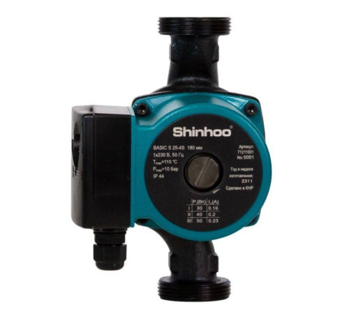Насос циркуляционный Shinhoo BASIC S 32-4S 180 мм с гайками 71211004