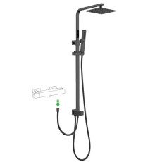 Душевая стойка с верхним душем Allen Brau Infinity 3 режима черный матовый 5.21031-31