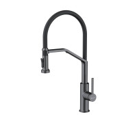 Смеситель для кухни с выдвижным изливом и подключением фильтра Omoikiri Makkari 2 Plus-SB-GM-BL вороненая сталь/черный 4994497