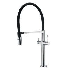 Смеситель для кухни Boheme Uno с гибким изливом и краном для питьевой воды хром 115-CR