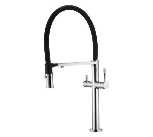 Смеситель для кухни Boheme Uno с гибким изливом и краном для питьевой воды хром 115-CR