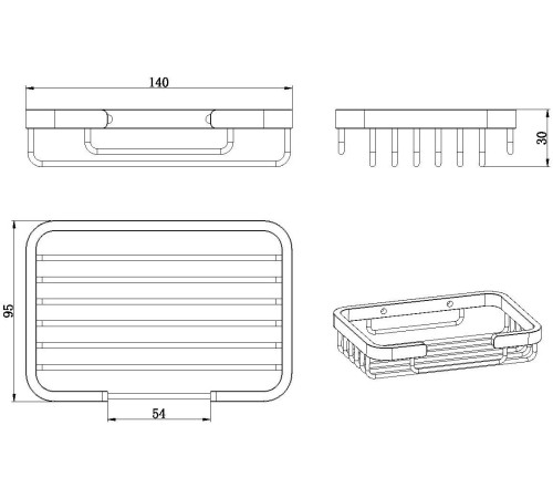 Мыльница подвесная Allen Brau Priority 14x9.5x3 см никель браш 6.31016-BN