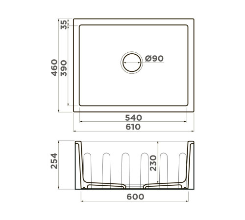 Кухонная мойка Omoikiri Mikura 61-PE Natceramic 61x46 см pebble 4997072