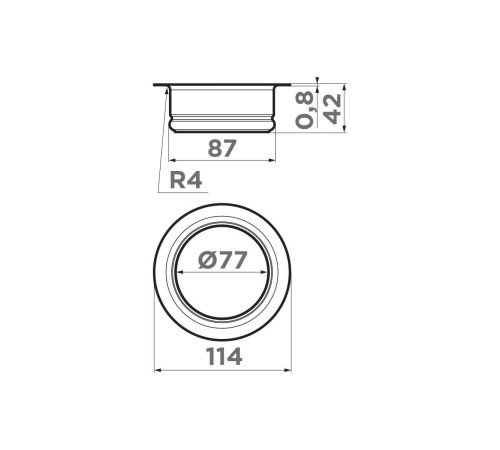 Сменная горловина для измельчителя Omoikiri Nagare Slim NA-02-GB графит 4956757