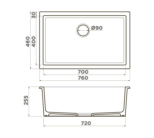 Кухонная мойка Omoikiri Okinoshima 76-U/I-WH Natceramic 76x46 см белый 4997145