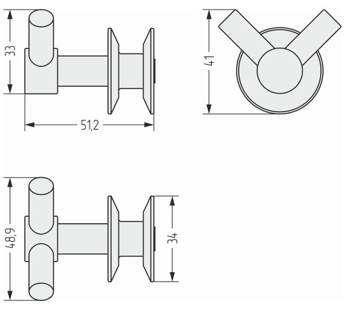 Крючок двойной подвесной Сунержа Виктория для полотенцесушителя без покрытия 00-2010-0002