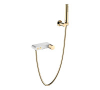 Смеситель для душа Boheme Stick белый/золото 123-WG.2