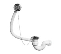 Слив-перелив для ванны McAlpine L 457 мм пробка с цепочкой выход 40 мм MRB5