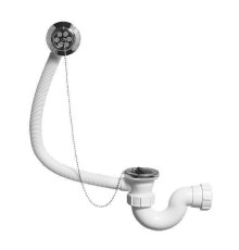 Слив-перелив для ванны McAlpine L 457 мм пробка с цепочкой выход 40 мм MRB5