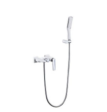 Смеситель для ванны Boheme Venturo с душевым гарнитуром белый глянцевый/хром 373-W