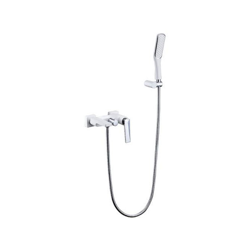 Смеситель для ванны Boheme Venturo с душевым гарнитуром белый глянцевый/хром 373-W