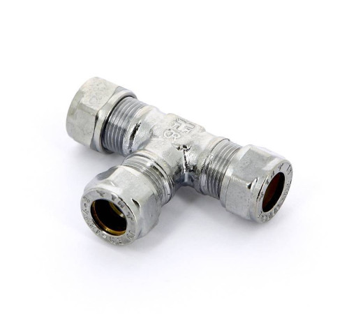 Тройник обжимной хромированный Tiemme 10 мм 1130073