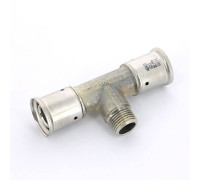 Тройник пресс латунный HENCO с наружной резьбой 26x1/2x26 14P-260426